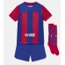 Barcelona Domáci Detský futbalový dres 2023-24 Krátky Rukáv (+ trenírky)